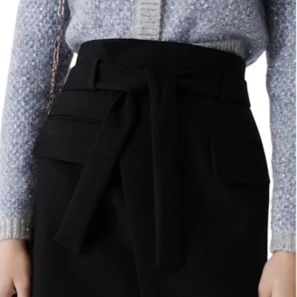 Maje “Josina” Black Faux Wrap Mid Thigh Skirt Size 40 (US 8) New Without Tags! - Picture 4 of 15